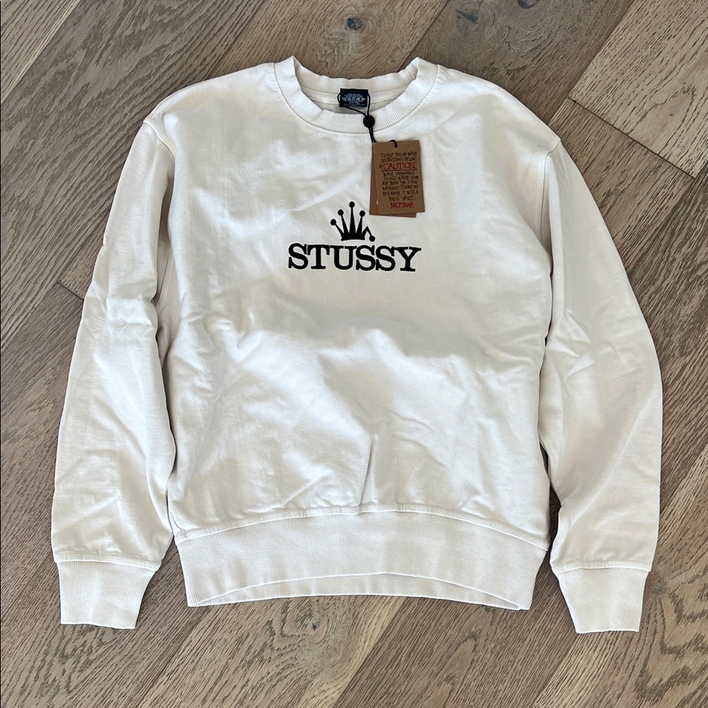 Stussy Off-White Crewneck Sweater